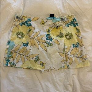 Wrapper Yellow and Blue Floral Women's Skorts VTG Y2K Groovy